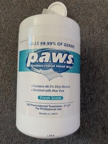P.A.W.S. Anti-Microbial Hand Sanitizer Wipes